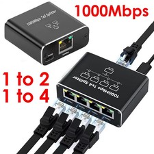 RJ45 Gigabit Ethernet Splitter 1000Mbps LAN Network Internet 1 to 4 Out Adapter picture