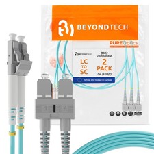 BEYONDTECH 2m (6.56ft) LC to SC Fiber Patch Cable – (2 Pack) UPC Multimode Du... picture