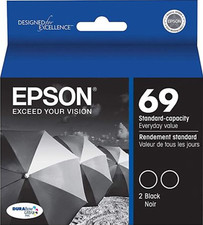 New Genuine Epson 69 Black 2PK Ink Cartridge Stylus NX-Series picture