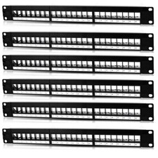 6 Pcs Patch Panel 24Port CAT6/Cat5 RJ45 110 Network Surface Wall Mount Bracket picture