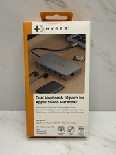 Hyper  HyperDrive Dual 4K HDMI 10-in-1 USB-C Hub for M1/M2/M3 MacBooks pro Gray picture