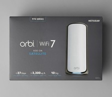 Netgear Orbi RBE970 BE27000 Quad-band Mesh Wi-Fi 7 Satellite White #MP6743 picture