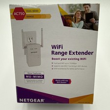NETGEAR EX3700 AC750 Dual Band WiFi Range Extender White EX3700-100NAS picture