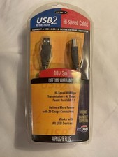 New In Blister Pack Belkin USB A plug/B Plug Hi Speed Cable 10ft F3U133-10 picture