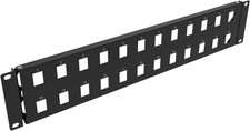 2U 24-Port Blank Keystone Patch Panel Hinged Steel 19 in Network AV Rack Cabinet picture