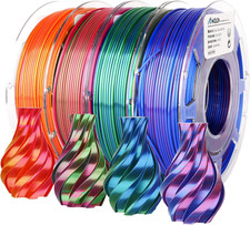 AMOLEN Silk PLA 3D Printer Filament Bundle, Shiny Dual Color Filament 1.75Mm Pac picture