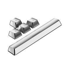 Silver Accent Key Cap Pack Arrow Keys and Spacebar Replacement Accessories NEW picture
