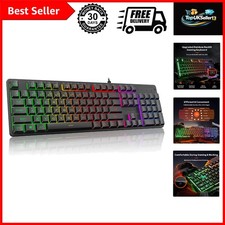 K521 Upgrade Rainbow LED Gaming Keyboard, 104 Keys Wired Mechanical Feeling K... picture