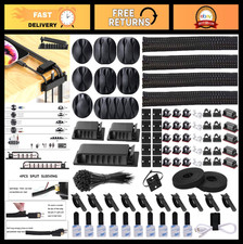 192 PCS Cable Management Kit - Wire Organizer Sleeve, Cord Clips, Cable Ties & S picture
