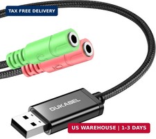 USB Audio Adapter with 3.5mm Jack External USB Sound Adapter - 30CM picture