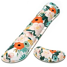 Dapesuom Enlarge Keyboard Wrist Rest, Memory Foam small, Cute Pink Flowers picture