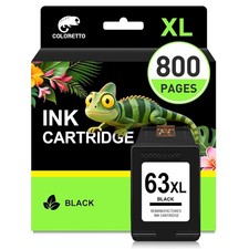 HP 63xl Black Ink Cartridge Replacement Compatible with HP 63xl Printers picture