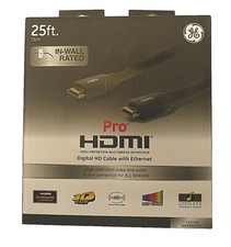 GE Pro HDMI 25ft Cable with Ethernet In Wall Rated Installation  picture