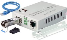 Single Mode LC Gigabit Fiber Media Converter - Includes LC SFP 20 Km 12.42 Mile picture
