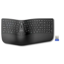 Ergonomic Wireless Keyboard, Rechargeable, Split Design, Wrist Rest, 104 Keys picture