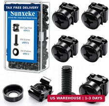 45PCS M6x16mm Rack Mount Screws Cage Nuts Washers Server Rack Cabinet picture