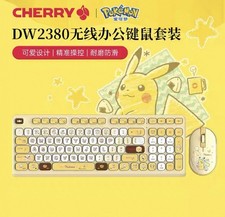 Cherry x Pokémon Pikachu DW2380 Wireless Keyboard and Mouse Set 98 Keys Office picture