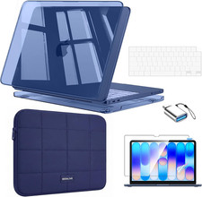 for Macbook Neo Case 13 Inch 2026 Model A3404, Crystal Indigo | Crack & Scratch picture