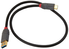 LINDY 36910 USB 3.2 Type C to A Cable, 5A, Anthra Line, Black, 0.5m picture