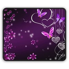 Pretty Butterfly Gaming Mouse Pad, Cute Purple Desk Accessories for Home  Office picture