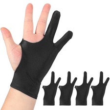 4pcs Artist Drawing Glove l Size Two Finger Graphics Painting Glove, Black picture