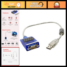 USB to RS-232 Serial Adapter, FTDI Chip, Dual LED Indicators, Plug & Play, 16