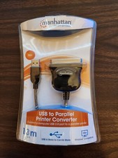 MANHATTAN USB TO PARALLEL PRINTER CONVERTER USB A MALE TO CENT36 MALE 317474 picture