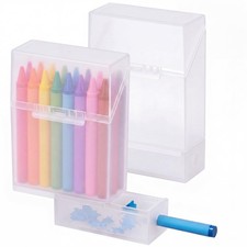 Crayon Box 2 Pcs in 1 Plastic with Sharpener Holds 24 Clear Clabby picture