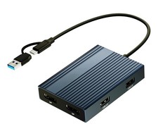 DisplayLInk Adapter USB-C - Two DisplayPort 4K, 100W Charging, 3 USB-A Ports picture