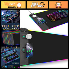 RGB Wireless Charging Mouse Pad - Large Gaming Desk Mat 31.5