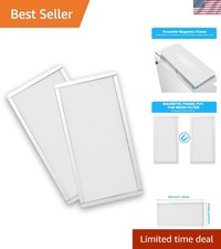 140mm Magnetic PVC Fan Dust Filter Cover - Easy Clean & Install - White 2-Pack picture