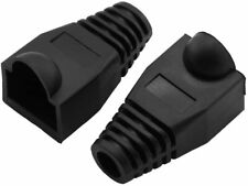 RJ45 Black Strain Relief Boot End Cap for Cat5/5e Cat6 Ethernet Cable Plug Lot picture