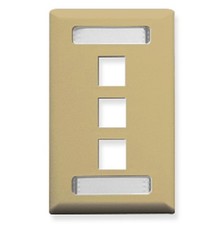 ICC FACEPLATE ID 1-GANG 3-PORT IVORY IC107S03IV UPC 633758016186 picture