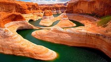 Landscape water rocks canyon utah rock formation river Custom Gaming Mat Desk picture