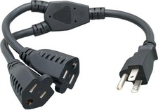 Cablelera Power Cord Extension and Splitter, NEMA 515P to NEMA 515R x 2, 16 A... picture