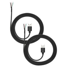 4Pcs 24AWG x 2C+28AWG x 2C 5V 2A 3.28Ft USB 4 Pin Pigtail Cable, Black picture