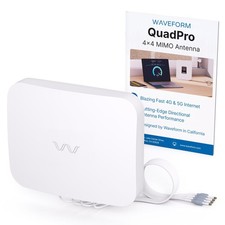 Waveform QuadPro + 30’ Total Cable Bundle - 4x4 MIMO Panel Antenna for White picture