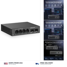 6 Port 2.5G Switch, 4 x 2.5GBASE-T Ports with 2 x 10G SFP+, Metal Mini Case, ... picture