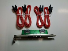 Dual Channel SATA To SATA Bracket + (4) 18 Inch Sata Cables. picture
