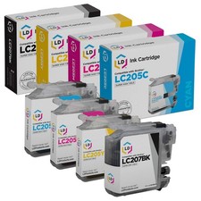 LD 4 Pack LC207 and LC205 Comp HY Black & Color Ink Set for Brother picture