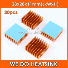 20pcs 28x28x11mm Gold Anodized Aluminium Heatsinks with Thermal Adhesive Tape picture