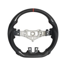 D-shaped Perfoated Leather Grip Steering Wheel, Real Carbon Fiber Steering Wh... picture