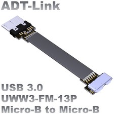 ADT-Link USB3.0 Male to Female Extension Cable Type-C to Micro-B Curved Angle picture