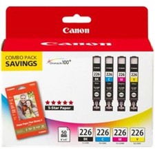 Canon 226 Ink Cartridge Combo Pk Genuine 5-Star Paper Black Cyan Magenta Yellow picture
