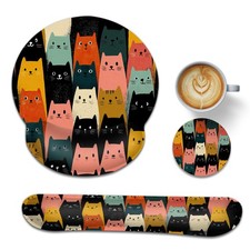 Cute Cat Wrist Rest Mouse Pad Keyboard Support Set 3in1 Ergonomic Mousepad picture