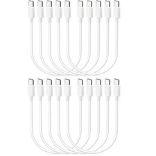 USB C to C Cable 10-Pack Bulk, 1ft Type C Fast Charging 1 Foot, White picture