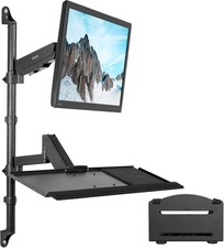 Black Sit-Stand Height Adjustable Pneumatic Spring Arm Keyboard Monitor CPU picture