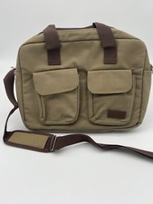 BELLA RUSSO Laptop Case Travel Bag Canvas  Shoulder Strap Khaki picture