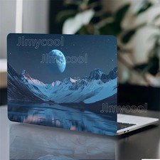Laptop Case Snow Mountain Night Scene Sticker 2 Pieces Set Scratch Resistant  picture