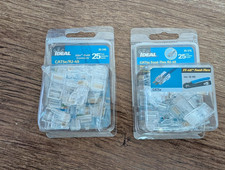 LOT of 2 Ideal CAT5e Feed-Thru RJ-45 Modular Plugs 25 Pack FT-45 (d1) picture